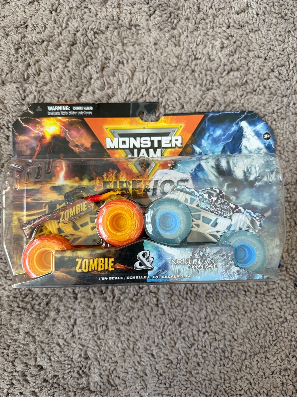 Fire and Ice Zombie & Northern Nightmare 2-Pack Monster Truck Die Cast exclusive
